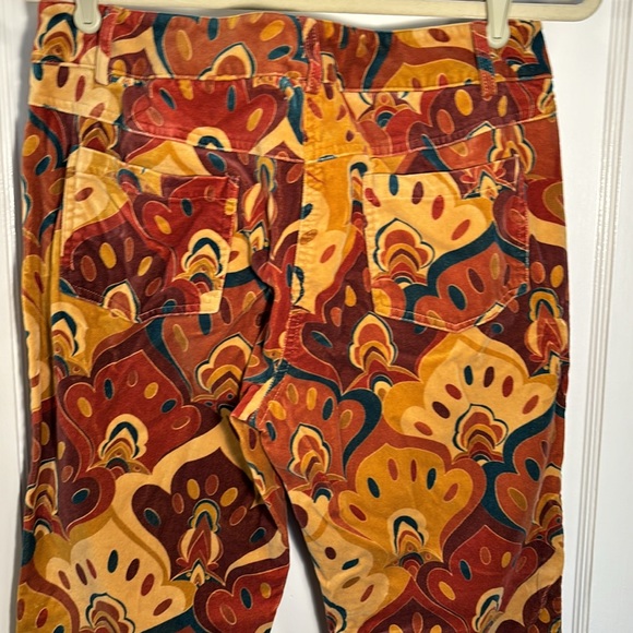 J McLaughlin Women Felicity Velvet Retro Multicolored Printed Pants Size 8 - Picture 5 of 8